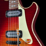 Detail on Powers Electric A-Type Select Washed Cherry / Garnet Red.