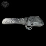 A gray padded guitar or bass gig bag with a front utility pocket and top carry handle, shown against a solid black background. A Tone Shop logo watermark is visible in the top-left corner.