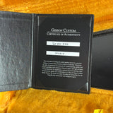 Certificate of authenticity for Gibson Custom Dealer Select 64 ES-335 Gold Sparkle Red Burst Gloss NH.