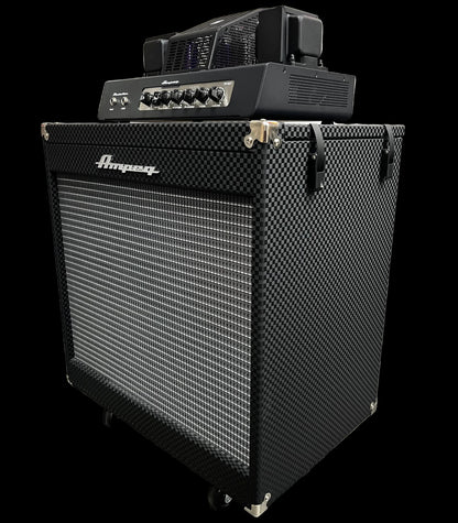 Side of Used 2022 Ampeg Portaflex 2x10" Flip Top Cabinet & PF-50T All Tube Amplifier TFW2809