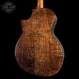 Back angle of Taylor 614ce Prototype Next Generation Maple/Torrefied Sitka.