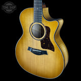 Front angle of Taylor 614ce Prototype Next Generation Maple/Torrefied Sitka.