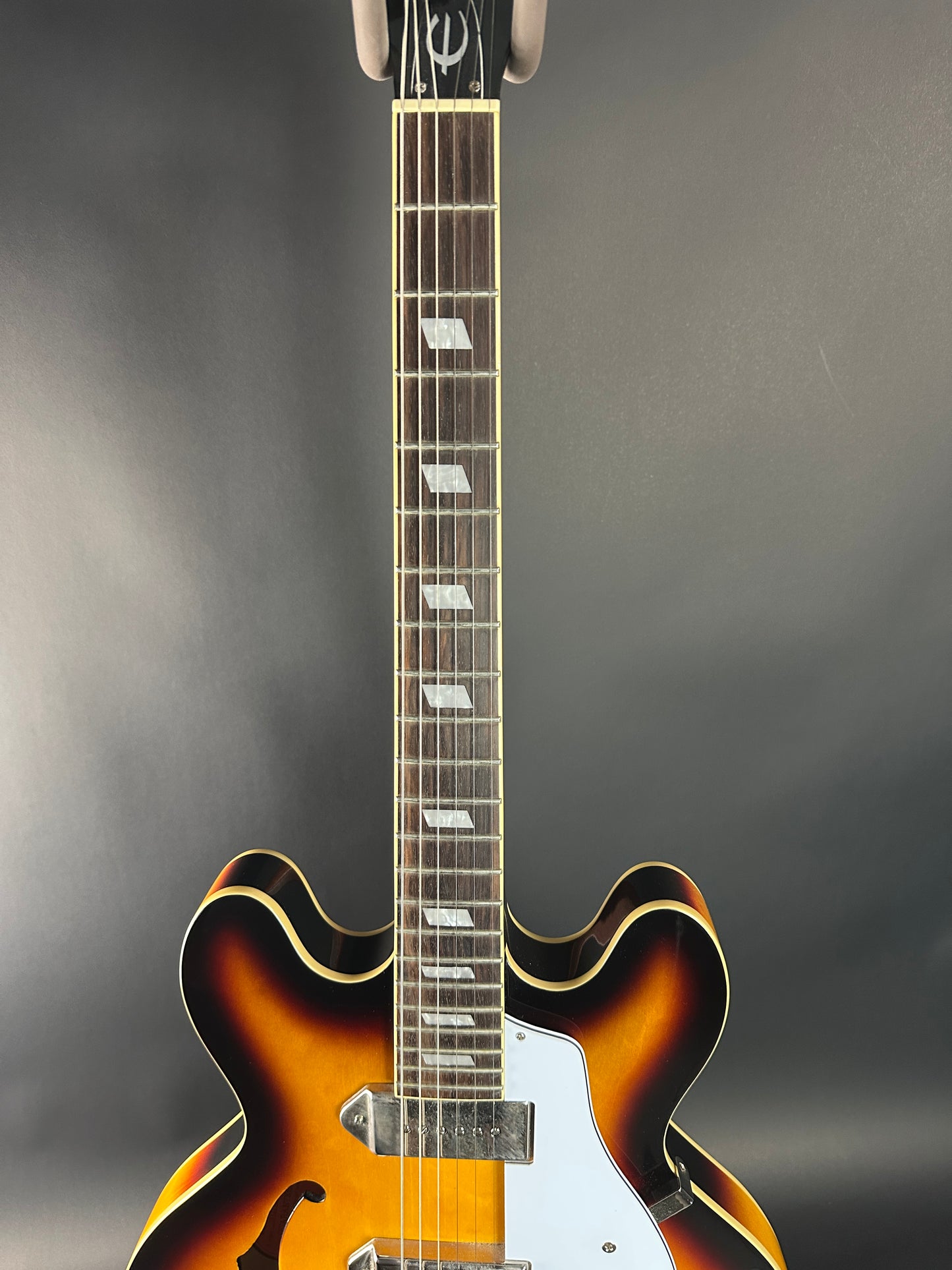 Electric guitar on a gray background