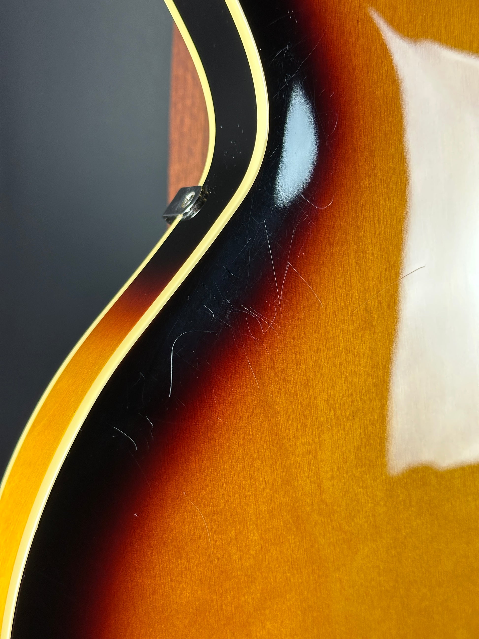 Scratches on back of Used Epiphone Casino Vintage Sunburst.