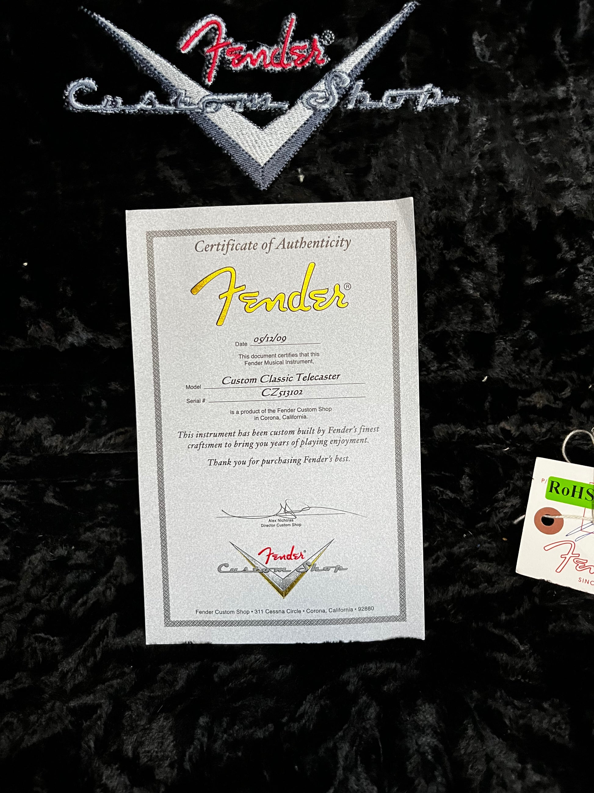Certificate of Used 2009 Fender Custom Shop Custom Classic Telecaster Violinburst w/Case TFW156