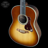 Front angle of Taylor Gold Label 917e Prototype Sunburst Honduran Rosewood.