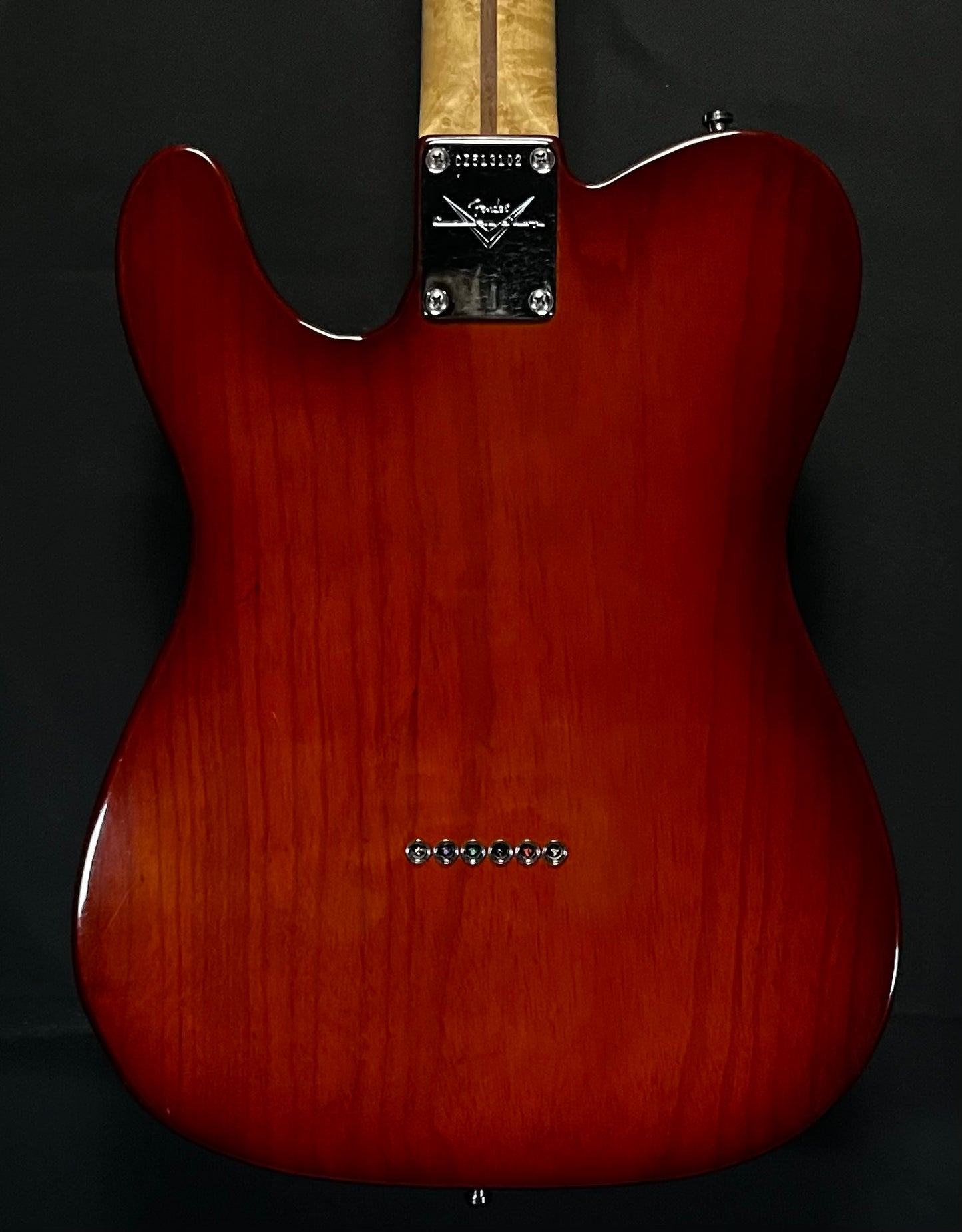 Back of Used 2009 Fender Custom Shop Custom Classic Telecaster Violinburst w/Case TFW156
