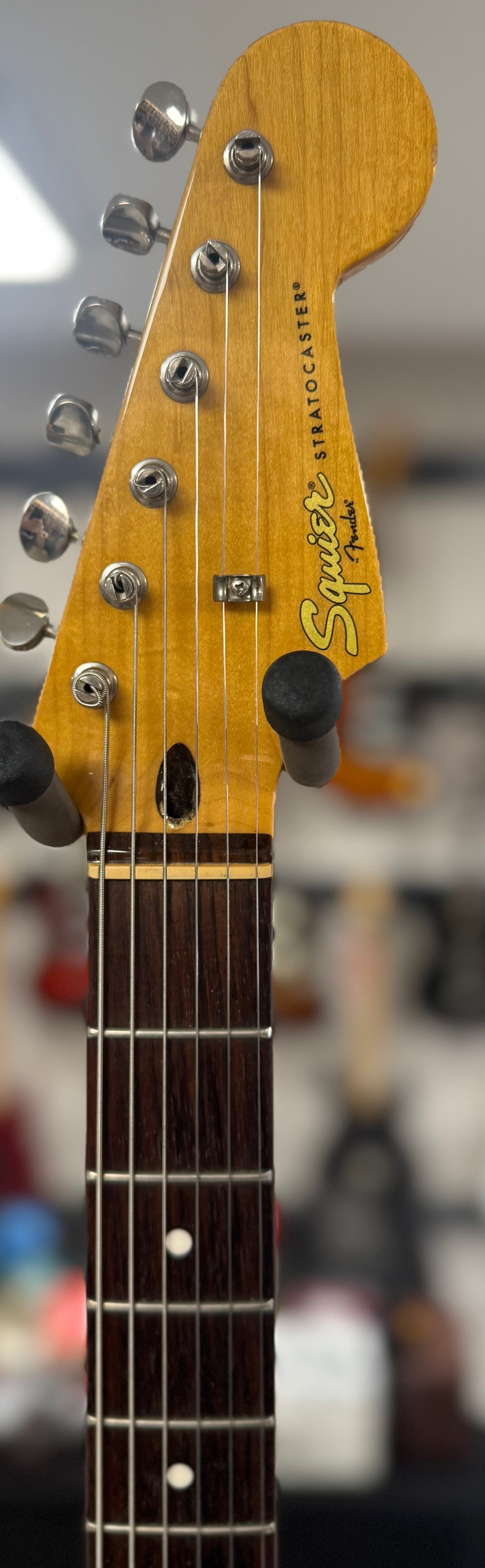 Front of neck of Used Squier Classic Vibe Stratocaster 3TSB TSS6198