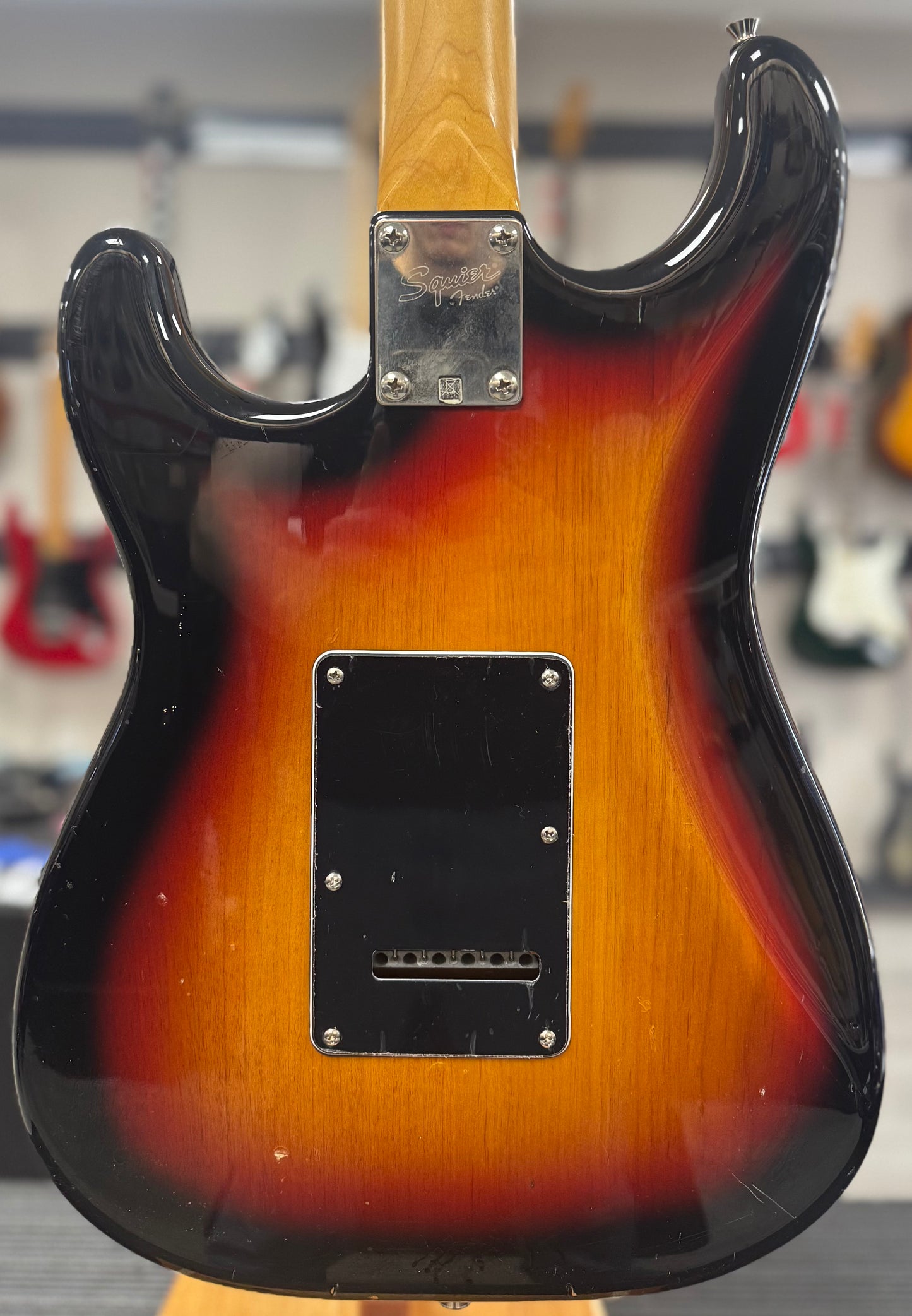 Back of body of Used Squier Classic Vibe Stratocaster 3TSB TSS6198