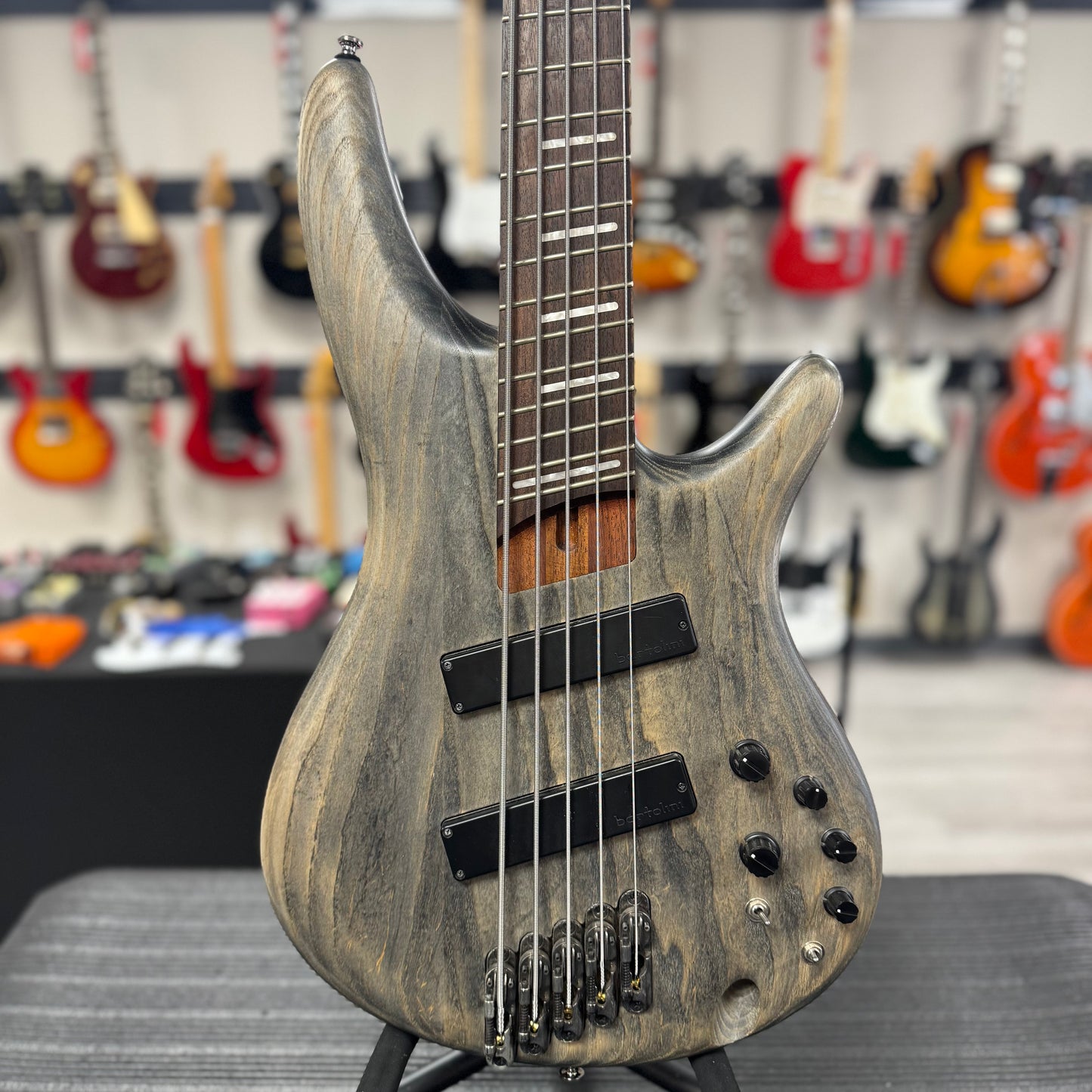 Front of body of Used Ibanez SRFF805 Five-String Fan-Fret Bass TSS6197