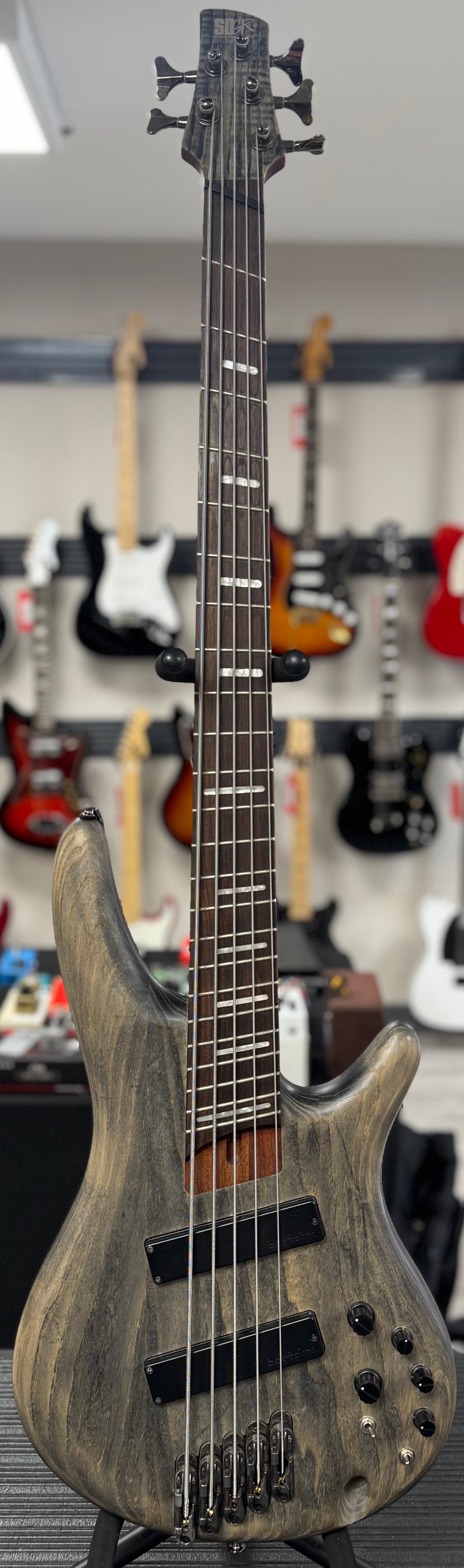 Front of whole Used Ibanez SRFF805 Five-String Fan-Fret Bass TSS6197