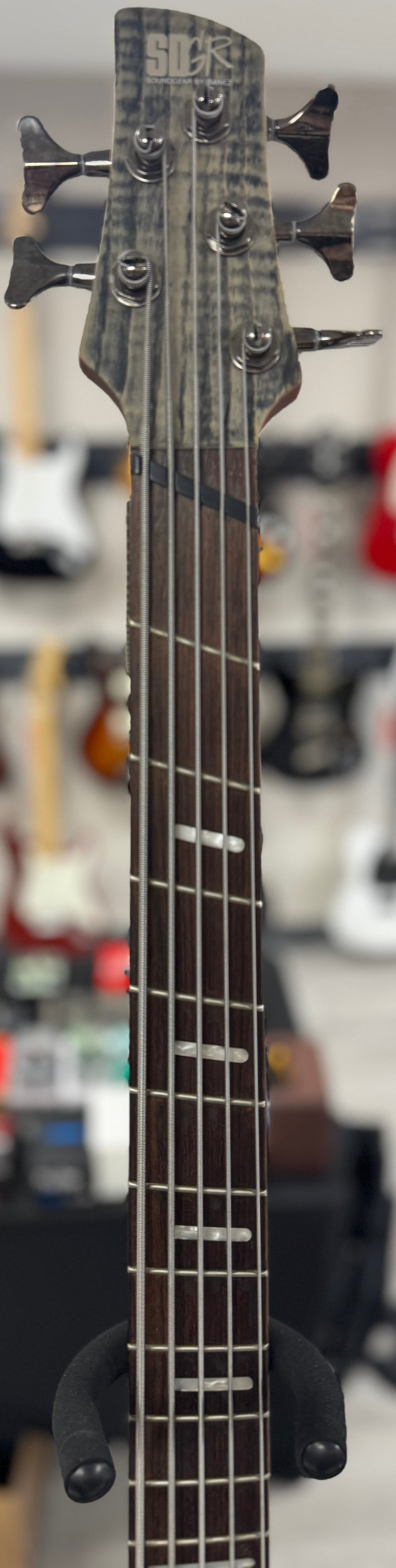 Front of neck of Used Ibanez SRFF805 Five-String Fan-Fret Bass TSS6197