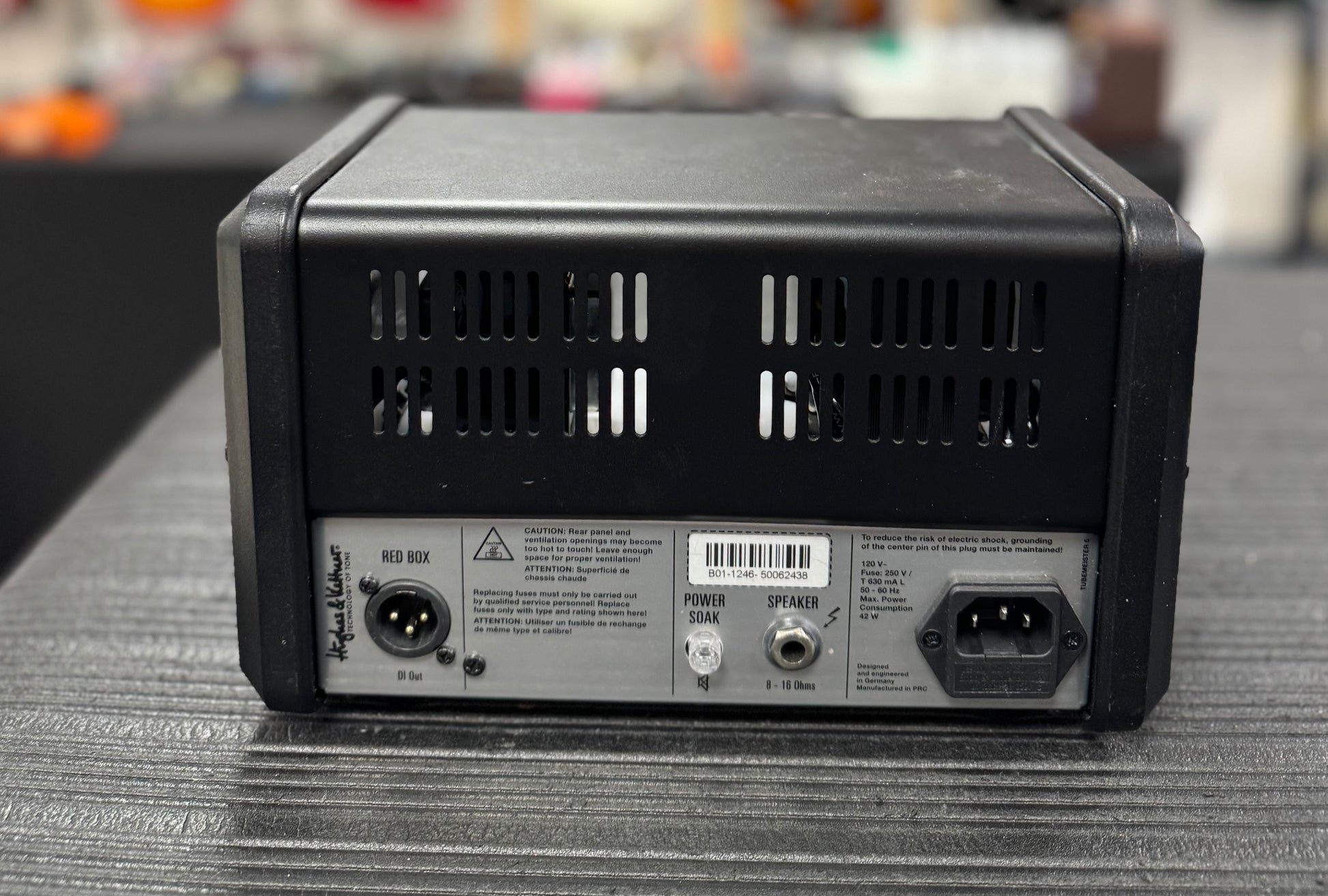 Back of Used Hughes & Kettner Tube Meister 5 Guitar Amp Head TSS6200