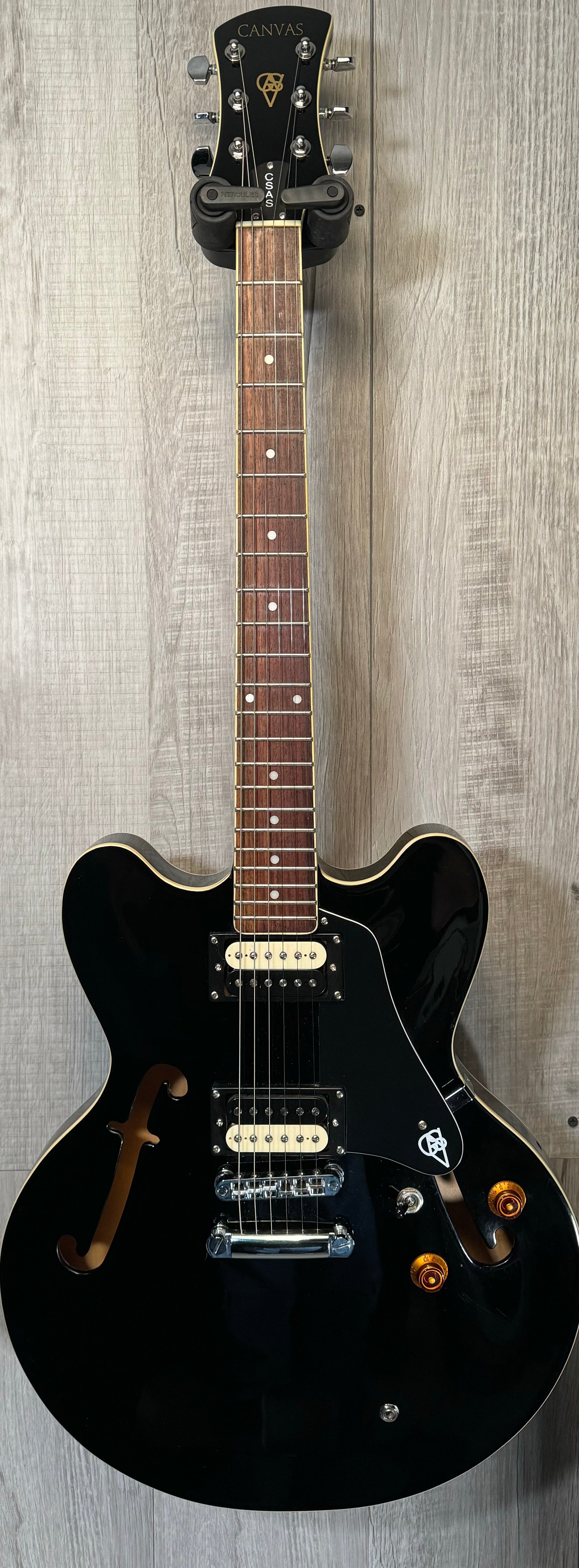 Full front of Used Canvas CSAS Semi-Hollow Black TSS3630