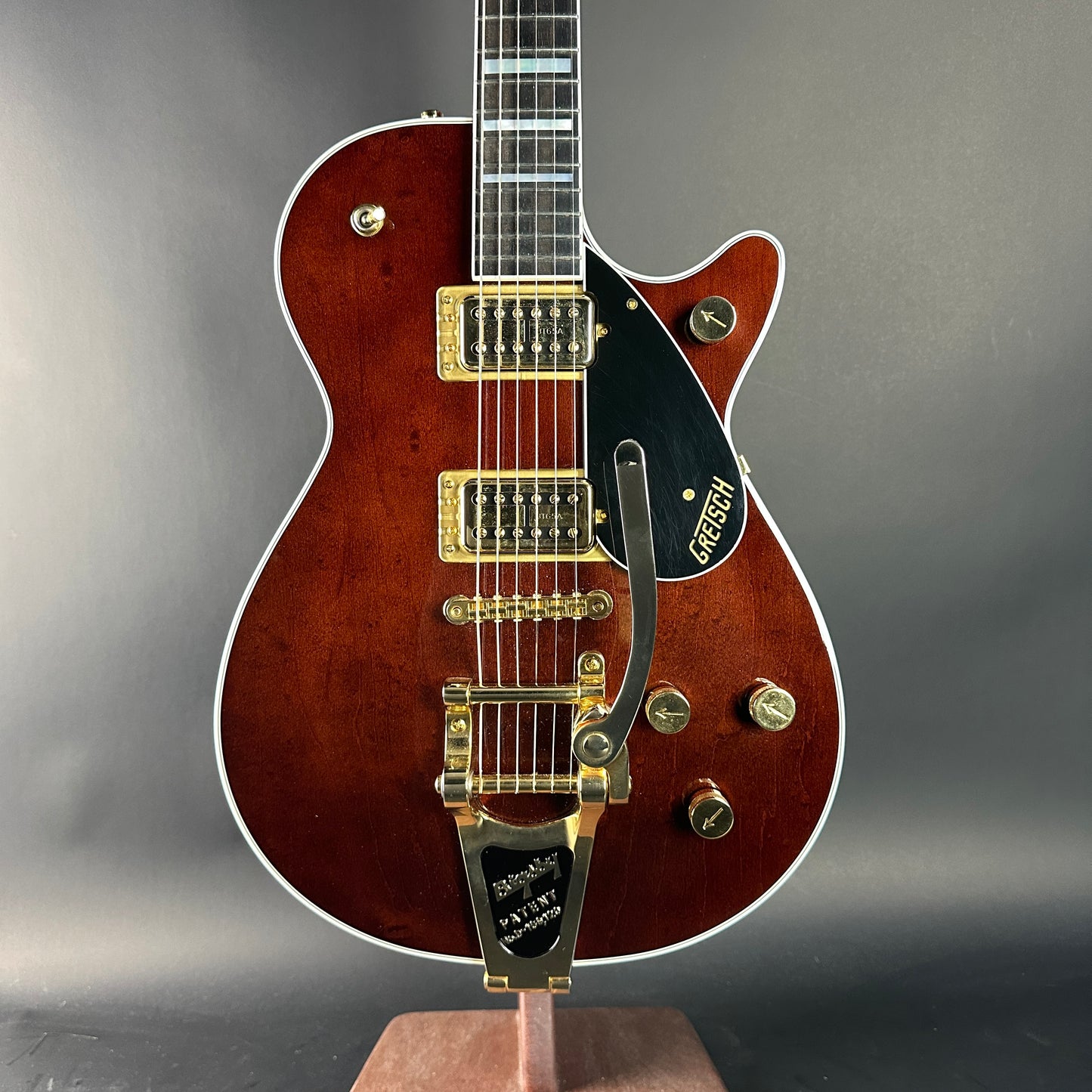 Front of Used 2021 Gretsch G6228TG Walnut Stain.