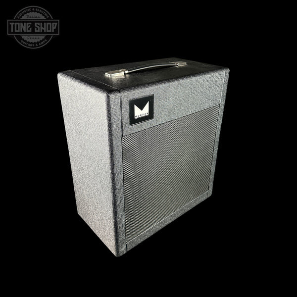 Guitar amplifier with a brand logo on a black background