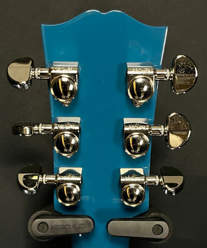 Back of headstock of Used 2018 Gibson Hummingbird Limited Edition Big Sky Blue w/Case TFW163