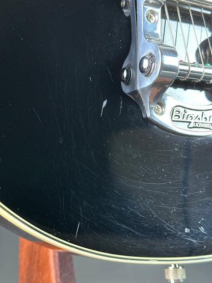 Scratches on body of Used Gretsch Electromatic Jet Black.