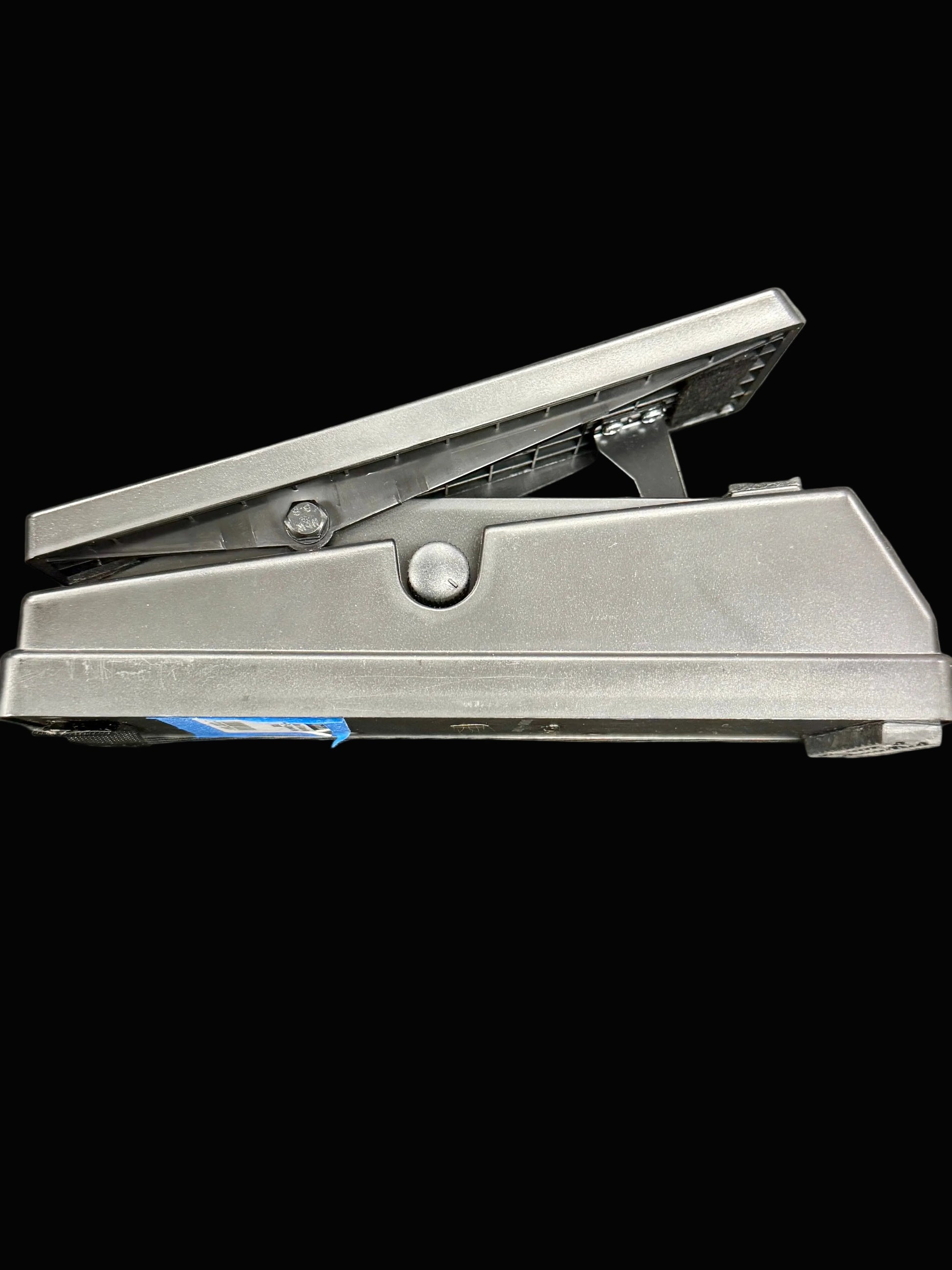 Metal clip on a gray background