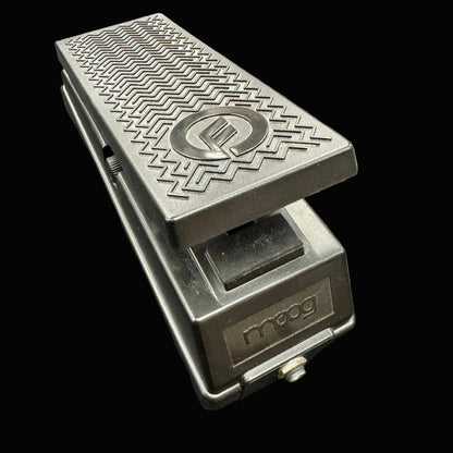 Moog guitar pedal on a gray background