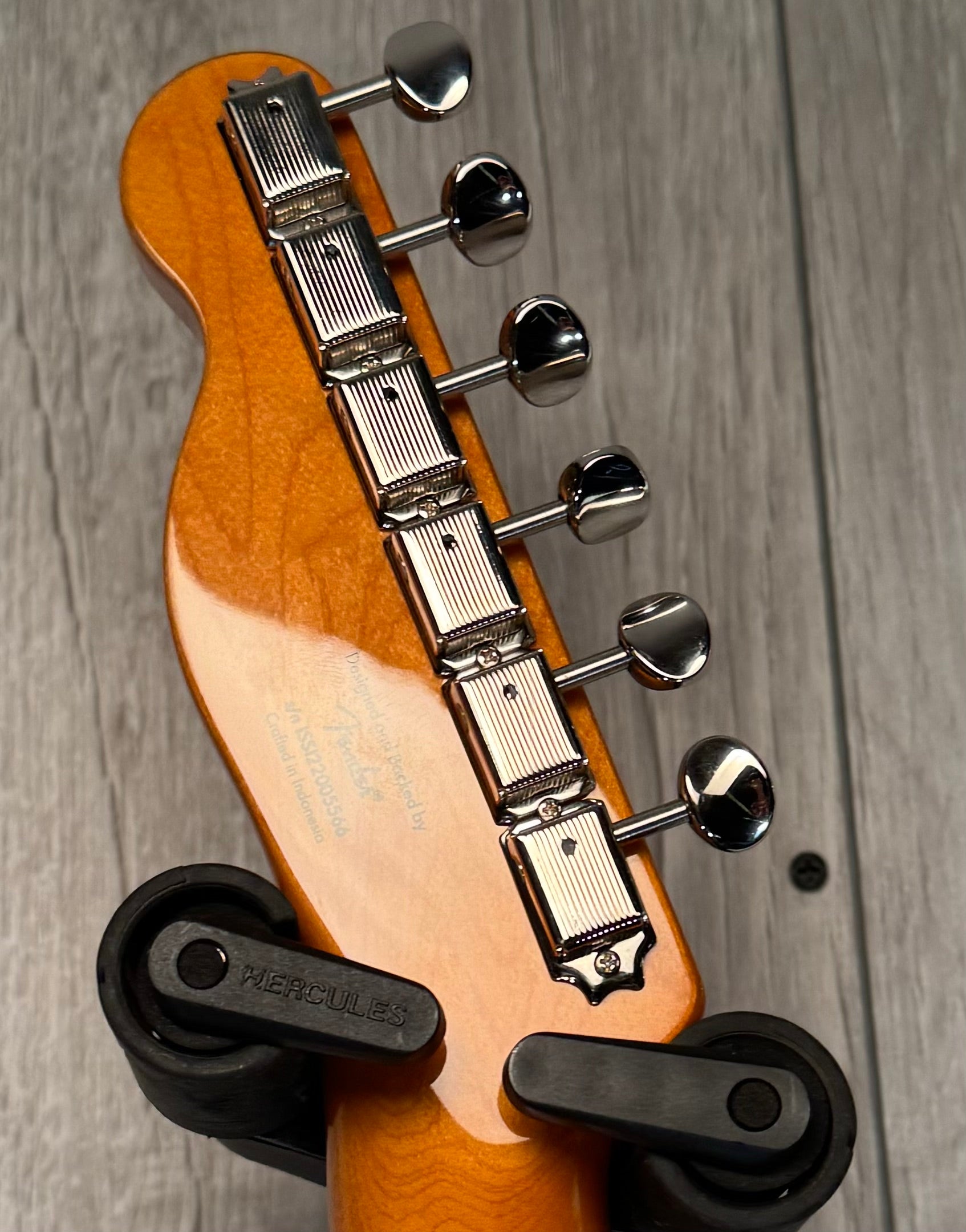 Back of headstock of Used 2023 Squier Limited Edition Classic Vibe '60s Custom Esquire TSS3682