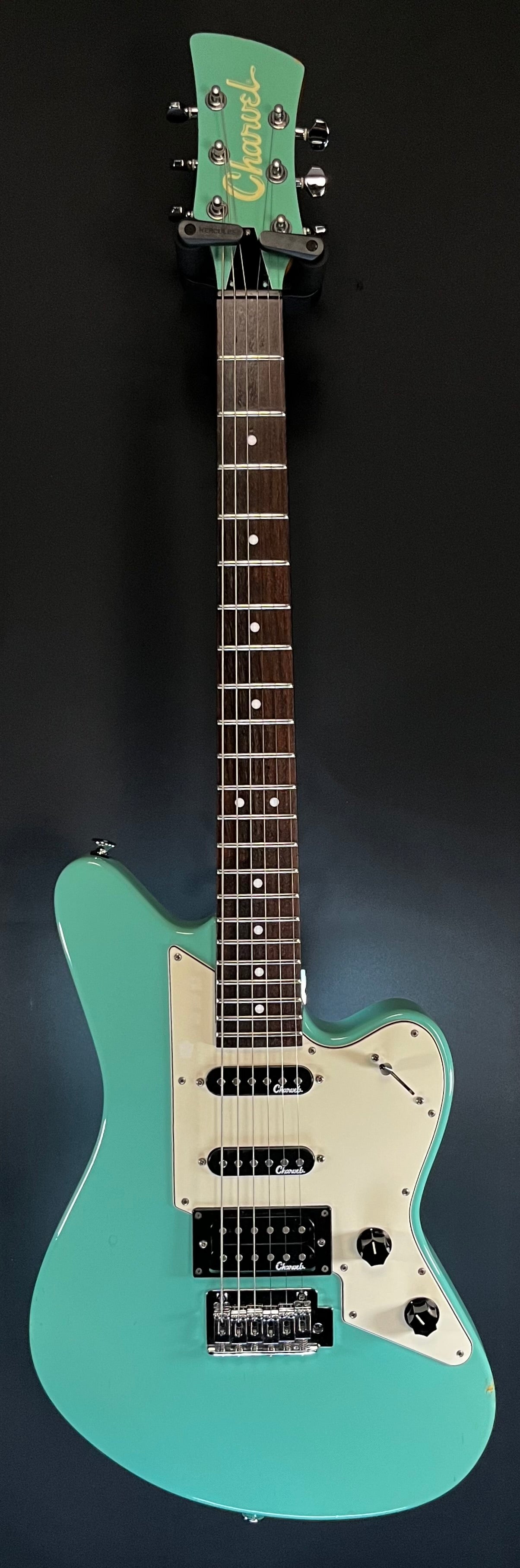 Full Front of Used 2005 Charvel Surfcaster HSS Surf Green Made in Japan TFW174