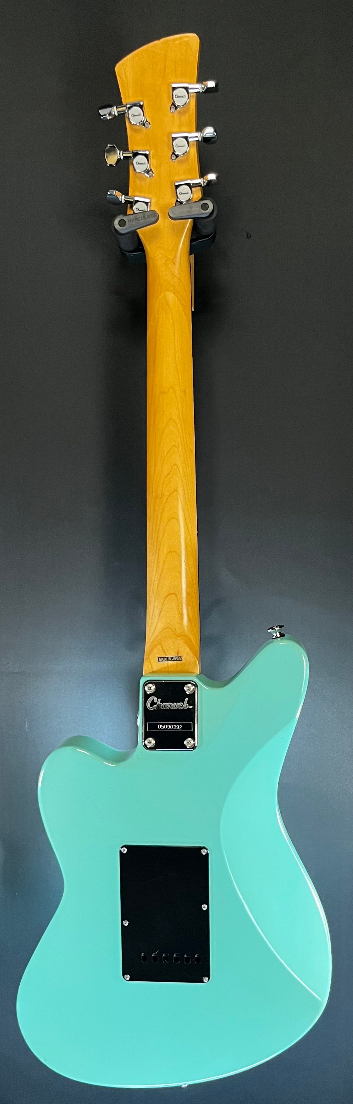 Full back of Used 2005 Charvel Surfcaster HSS Surf Green Made in Japan TFW174