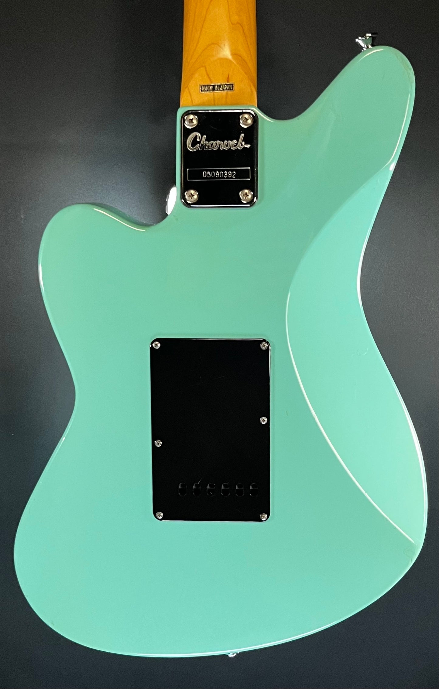 Back of Used 2005 Charvel Surfcaster HSS Surf Green Made in Japan TFW174