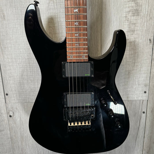 Front of Used ESP LTD Kirk Hammett KH-602 Black w/case TSS3685