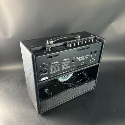 Guitar amplifier on a gray background