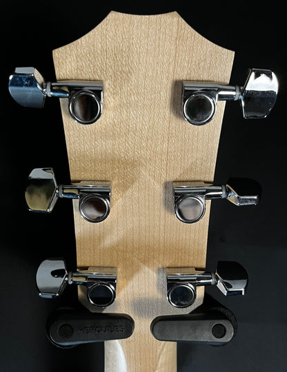 Back of headstock of Used 2020 Taylor Academy 10e Left Handed Natural w/bag TFW180