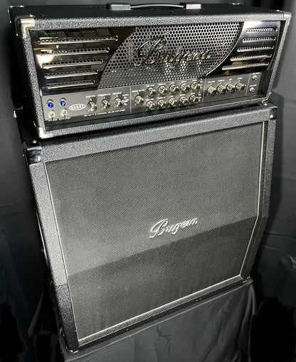 Side of Used Bugera 333XL Infinium 120 Watt 3-Channel Amp & Bugera 4X10 Speaker Cab 1/2 Stack TFW183