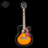 Full front of Used Epiphone J-200 Studio EC Sunburst.