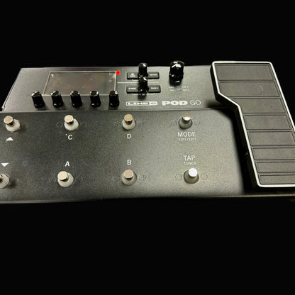 Line 6 Pod GO guitar effects processor on a dark surface