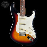 Front angle of Used 2016 Squier Classic Vibe 60's Stratocaster Sunburst.