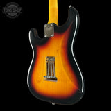 Back angle of Used 2016 Squier Classic Vibe 60's Stratocaster Sunburst.