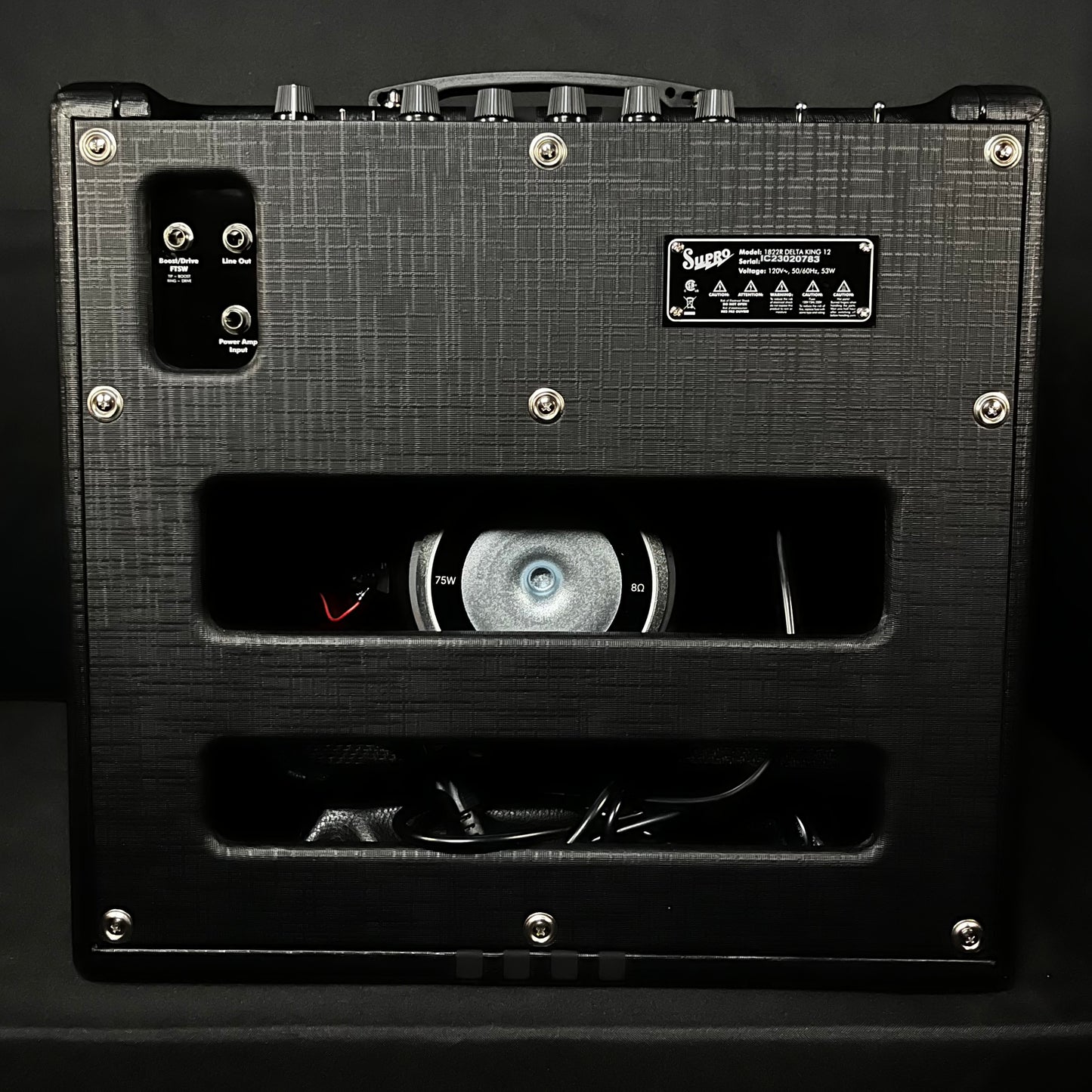 Back of Used Supro Delta King 12 1X12 Combo Amplifier TFW187