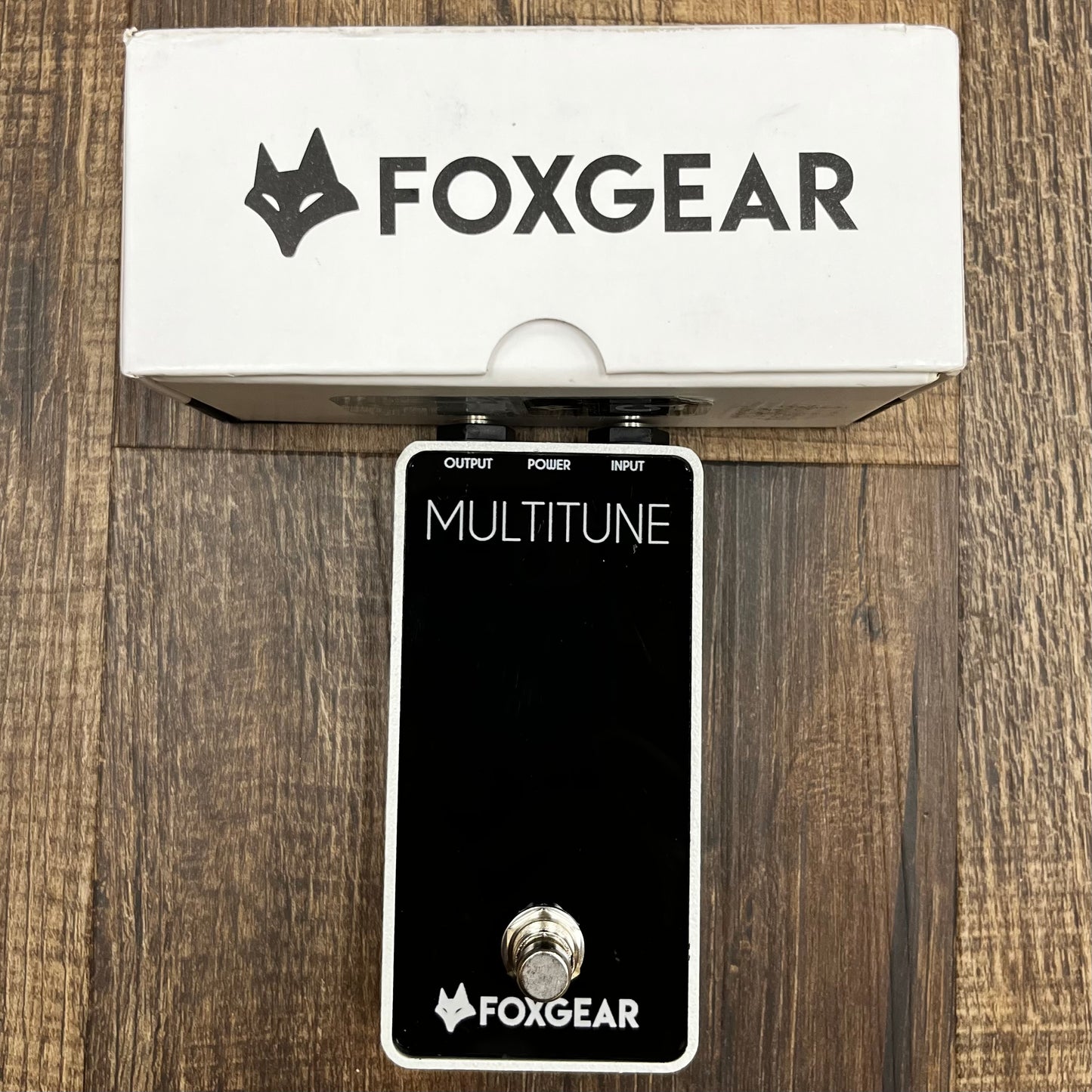 Top of w/box of Used Foxgear Multitune Tuner Pedal w/box TFW207
