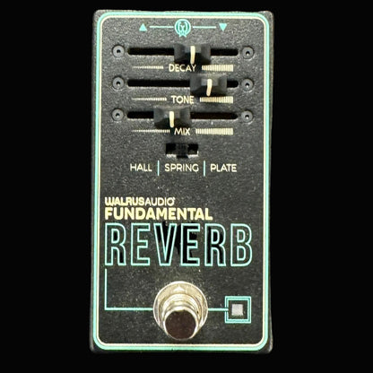 Walrus Audio Fundamental Reverb guitar effects pedal on a textured surface