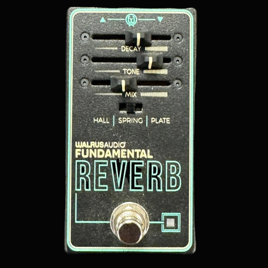 Walrus Audio Fundamental Reverb guitar effects pedal on a textured surface