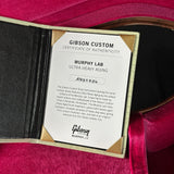 Gibson Custom Certificate of Authenticity on a red velvet background