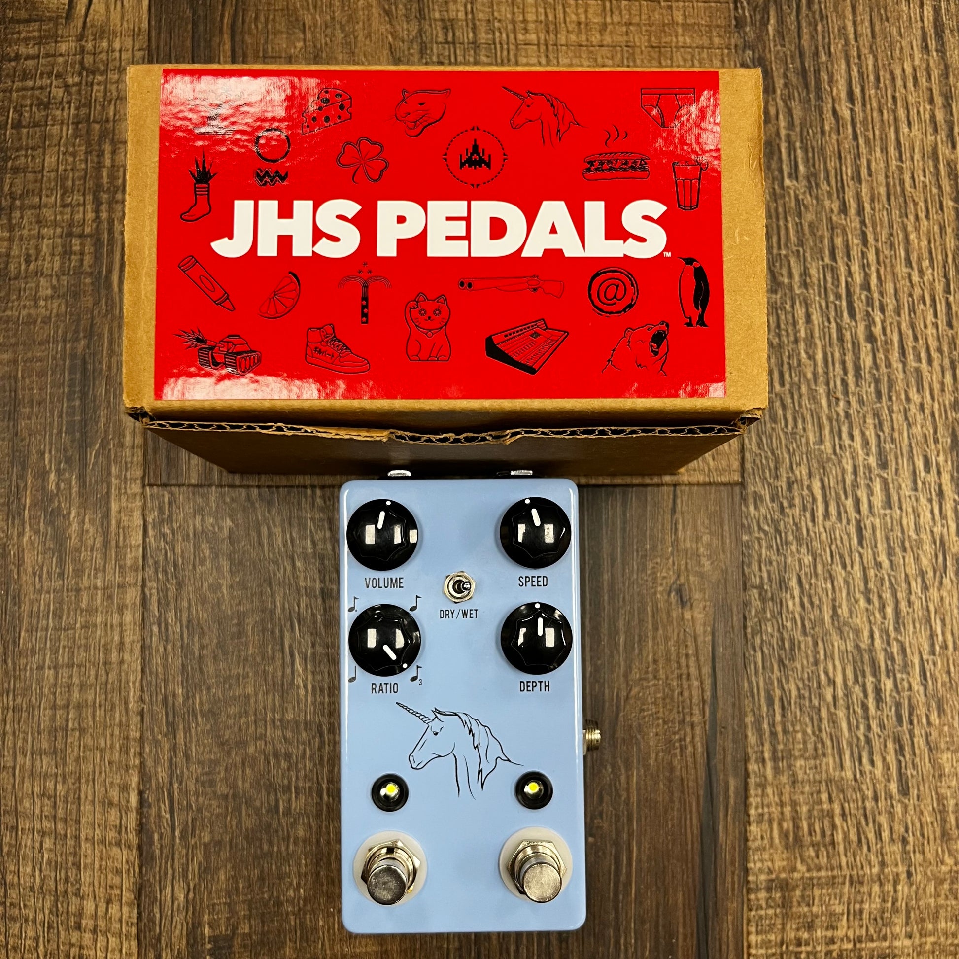 Top of w/box of Used JHS Pedals Unicorn V2 Pedal w/Box TFW192