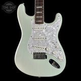 Front of Used 2020 Fender Kenny Wayne Shephard Strat Trans Faded Sonic Blue.