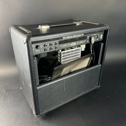 Guitar amplifier on a gray background