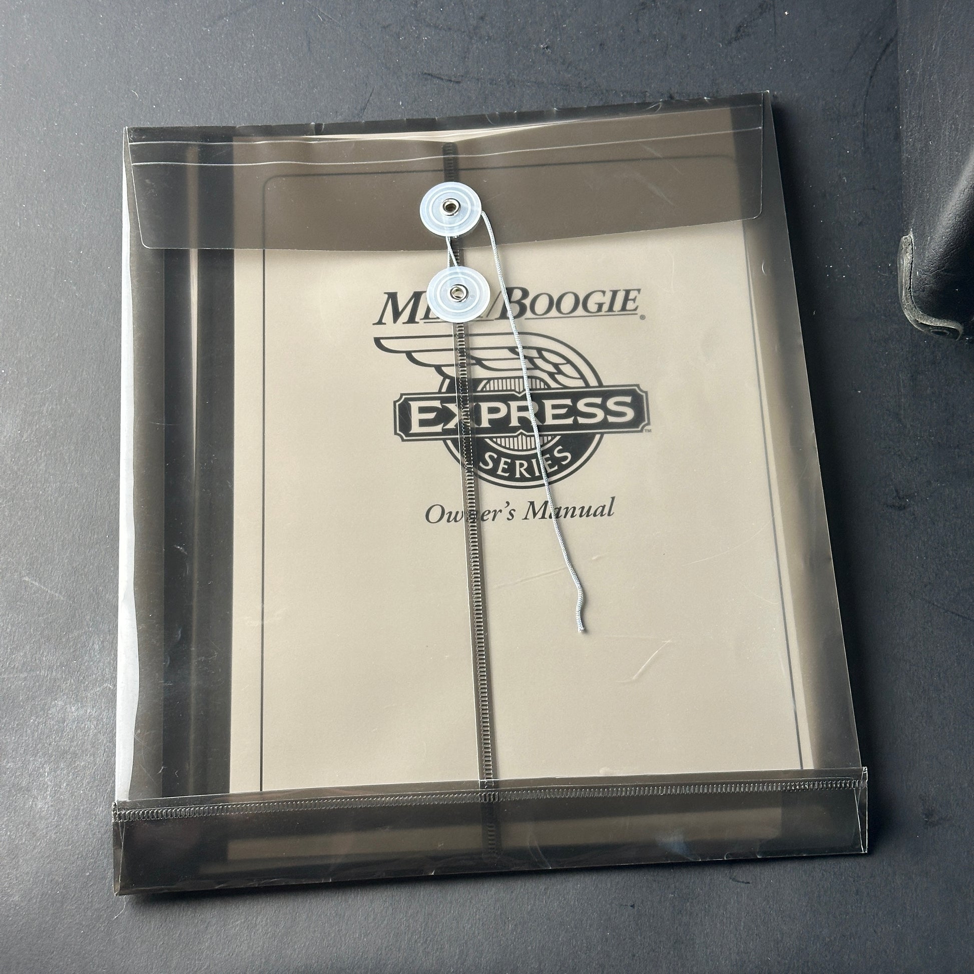 Owner's manual for Moog Boogie Express Series on a gray background