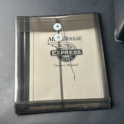 Owner's manual for Moog Boogie Express Series on a gray background