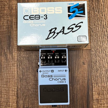Top of w/box of Used Boss CEB-3 Bass Chorus w/box TFW224
