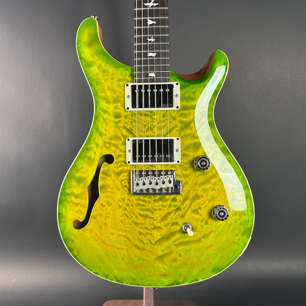 Front of Used 2024 PRS CE-24 Semi-Hollow Eriza Verde.