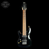 Full front of Used Schecter Omen-8 Left Handed Black.