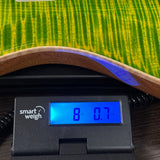 PRS Select Wood Library McCarty Trem 10 Top Emerald on scale displaying weight.
